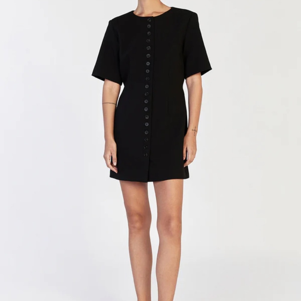 DISSH LIA BLACK SLEEVED MINI DRESS